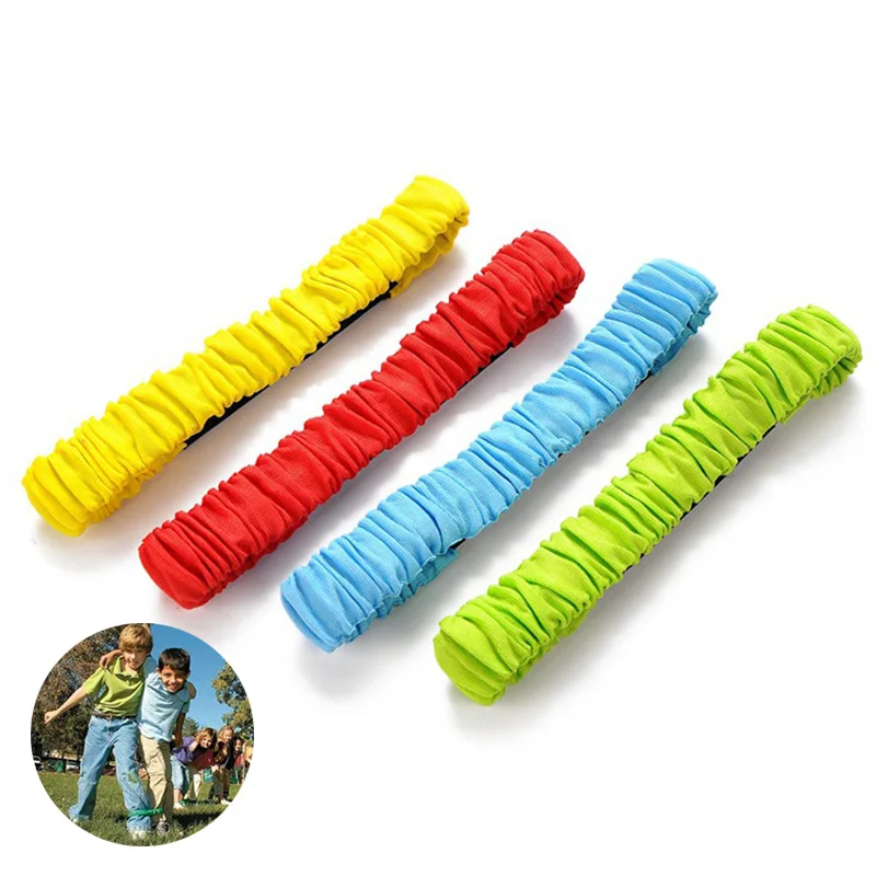 أربطة سباق أرجل حبل ربط مرن ألعاب سباق التتابع في الهواء الطلق للأطفال ألعاب التفاعل بين الوالدين والطفل دعائم المنافسة المدرسية TMZ #1