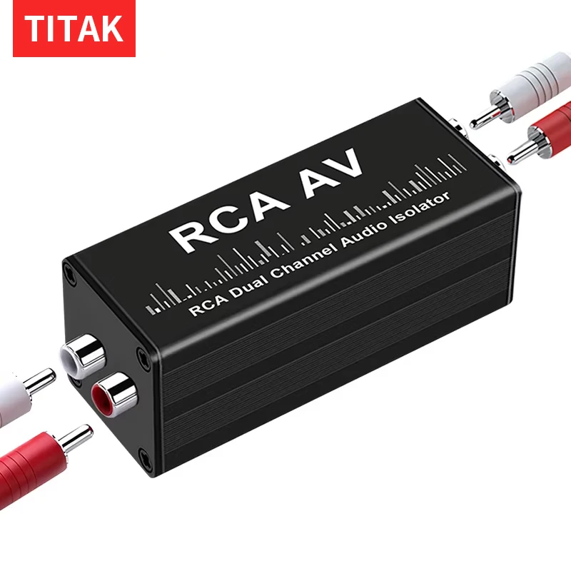 2CH RCA Audio Ground Loop Isolator, High Performance Signal Noise Filter for Professional Musical & DJ Equipment