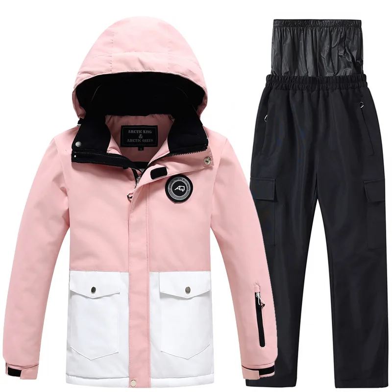 

-30 ℃ child skiing suit for boys girls 3 4 5 6 7 8 9 10 11 12 13 14 years old Winter Outdoor Waterproofing Warmth Enhancement