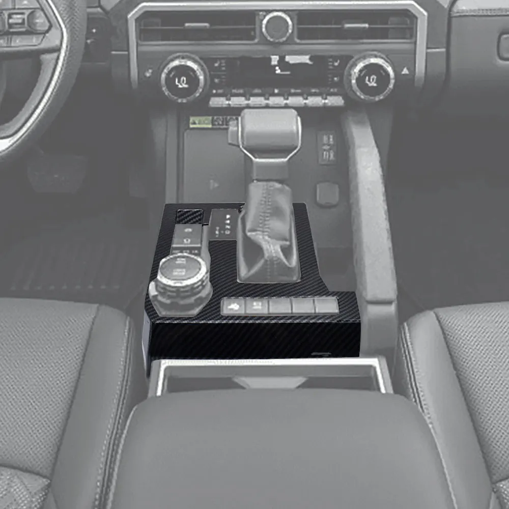 

Pop For Toyota Tacoma 2024 2025 Carbon Fiber Look Car Center Gear Shift Box Cover Trim Panel Decoration Protect Sticker Accessor