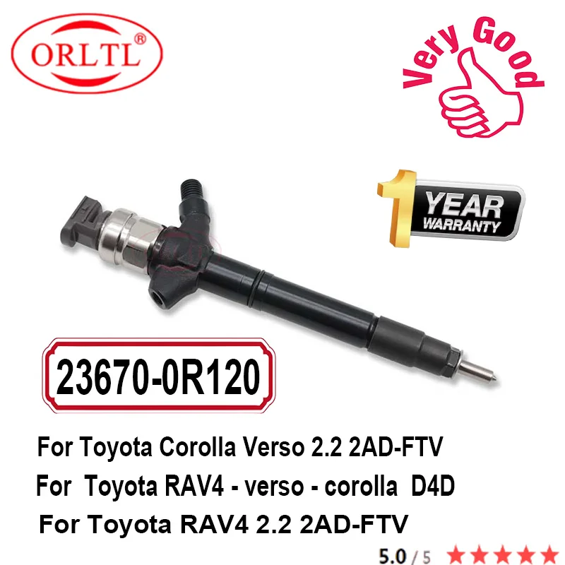 ORLTL 23670-0R120 Diesel Injector Assembly Nozzle 23670 0R120 236700R120 For Toyota Corolla Verso/RAV4  2.2 2AD-FTV