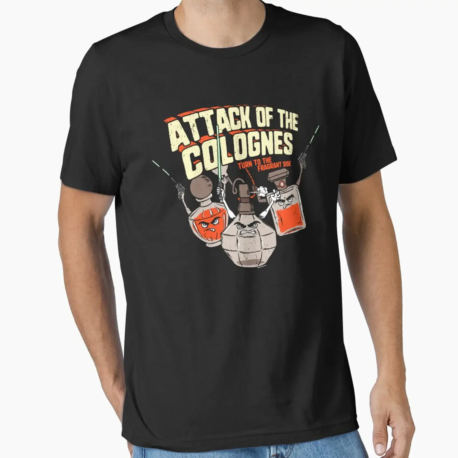 Attack of the Colognes Essential T Shirt vintage Washed Top For Everyday Wear Breathable designer clothes Slightly Versatile