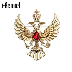 New Vintage Crystal Eagle Brooches Crown Men's Suit Coat Badge Corsage Collar Pin Brooch Jewelry Luxury Clothing Accessories
