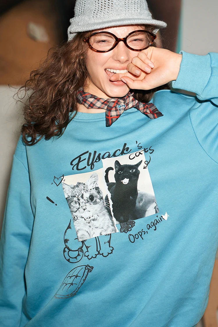 ELFSACK Damen-Sweatshirt mit Grafik- und Slogan-Print, Alltags-Outdoor-Oberteil – Detail 17