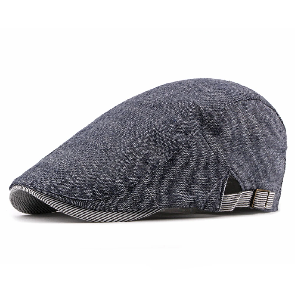 

HT4787 Berets for Men Women Vintage Classic Linen Beret Cap Male Retro Solid Artist Painter Beret Hat Spring Summer Ivy Flat Cap