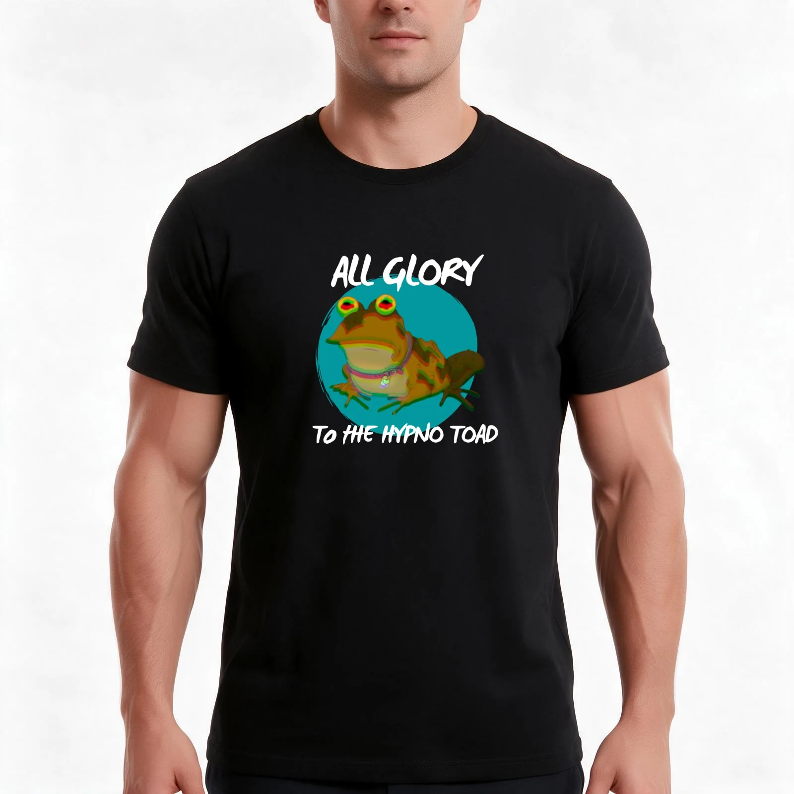 All Glory To The Hypno Toad! (Version 2) T-Shirt, Summer Casual Cotton Tee, Oversized Streetwear Tops, Vintage Graphic Print