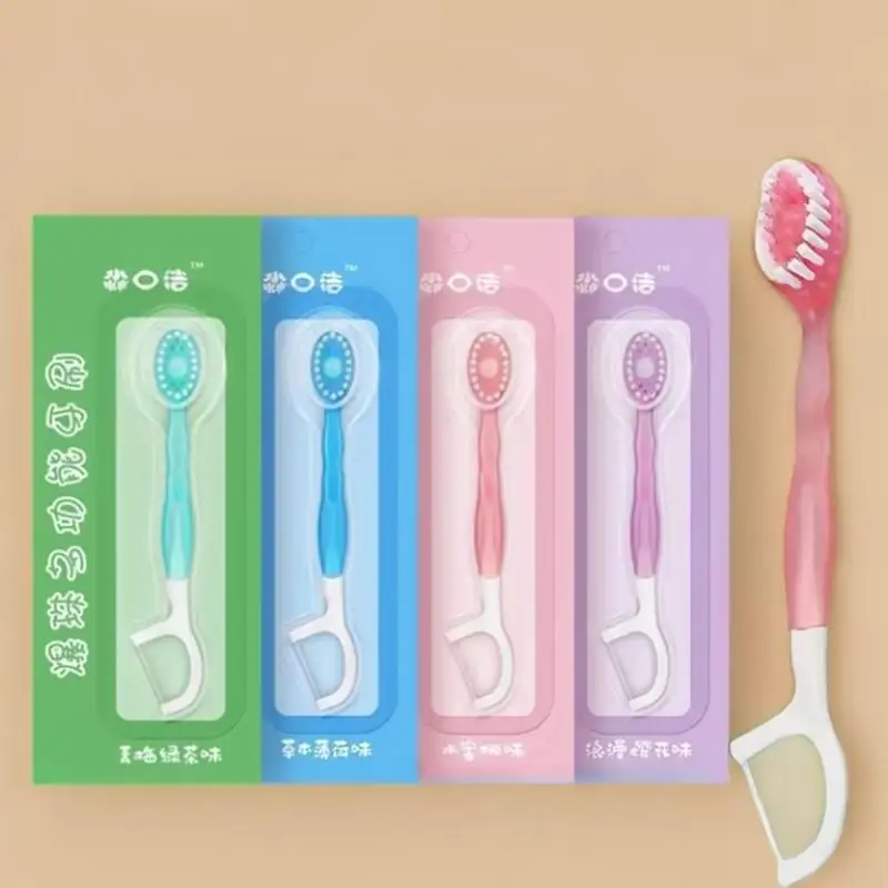 

Toothbrush with toothpaste inside Adult teeth Cleaning Toothbrush Portable Travel Toothbrush With Dental Floss