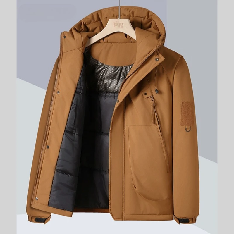 

Уличная стеганая куртка для пешего туризма и кемпинга, мужская зимняя ветрозащитная водонепроницаемая толстая парка, куртки, пальто, мужское пальто, теплые парки с капюшоном