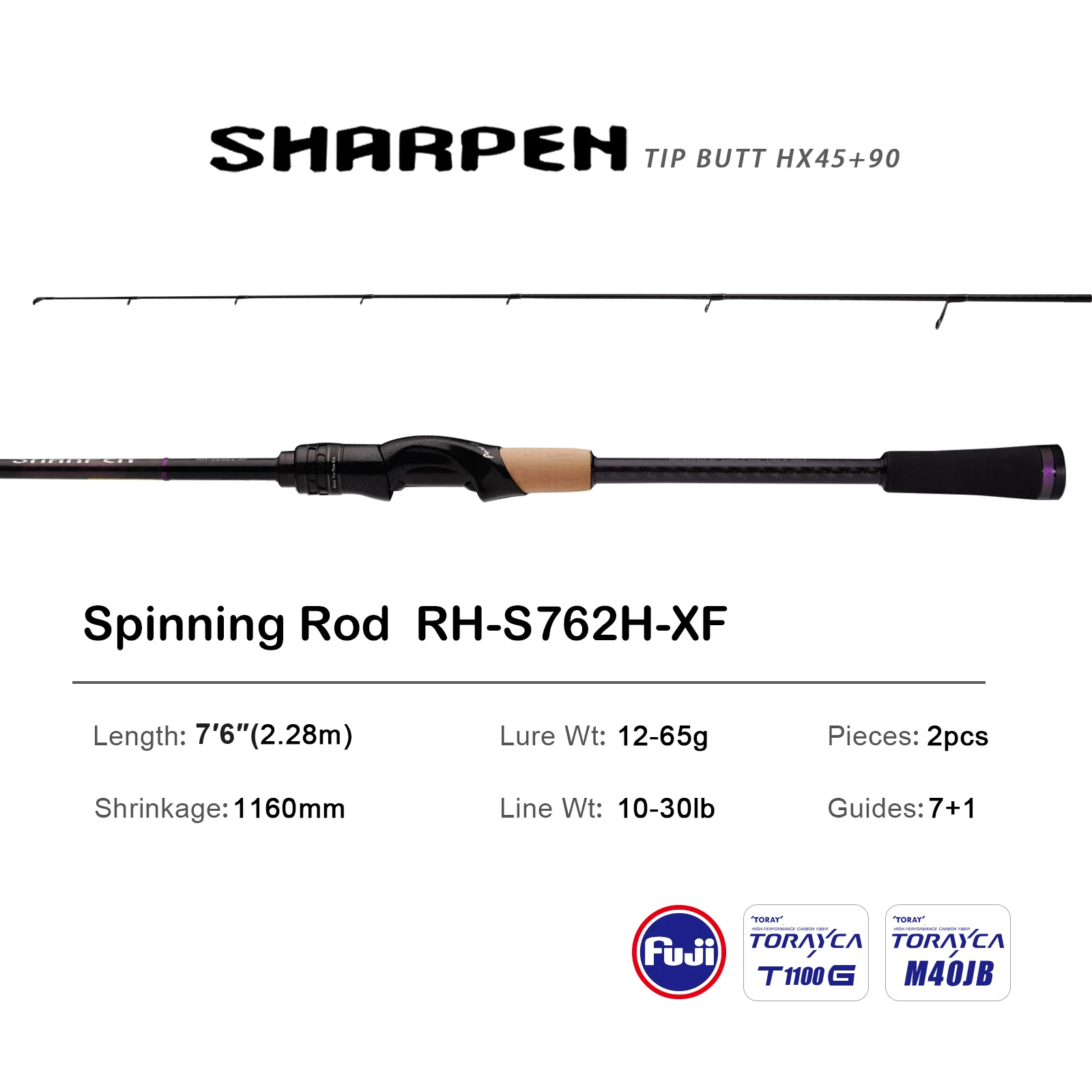 PURELURE 4ピース ロッド SHARPEN RH-684ML-MF PURELURE SHARPEN ソフトルアー ロングスピニング＆キャスティング XF