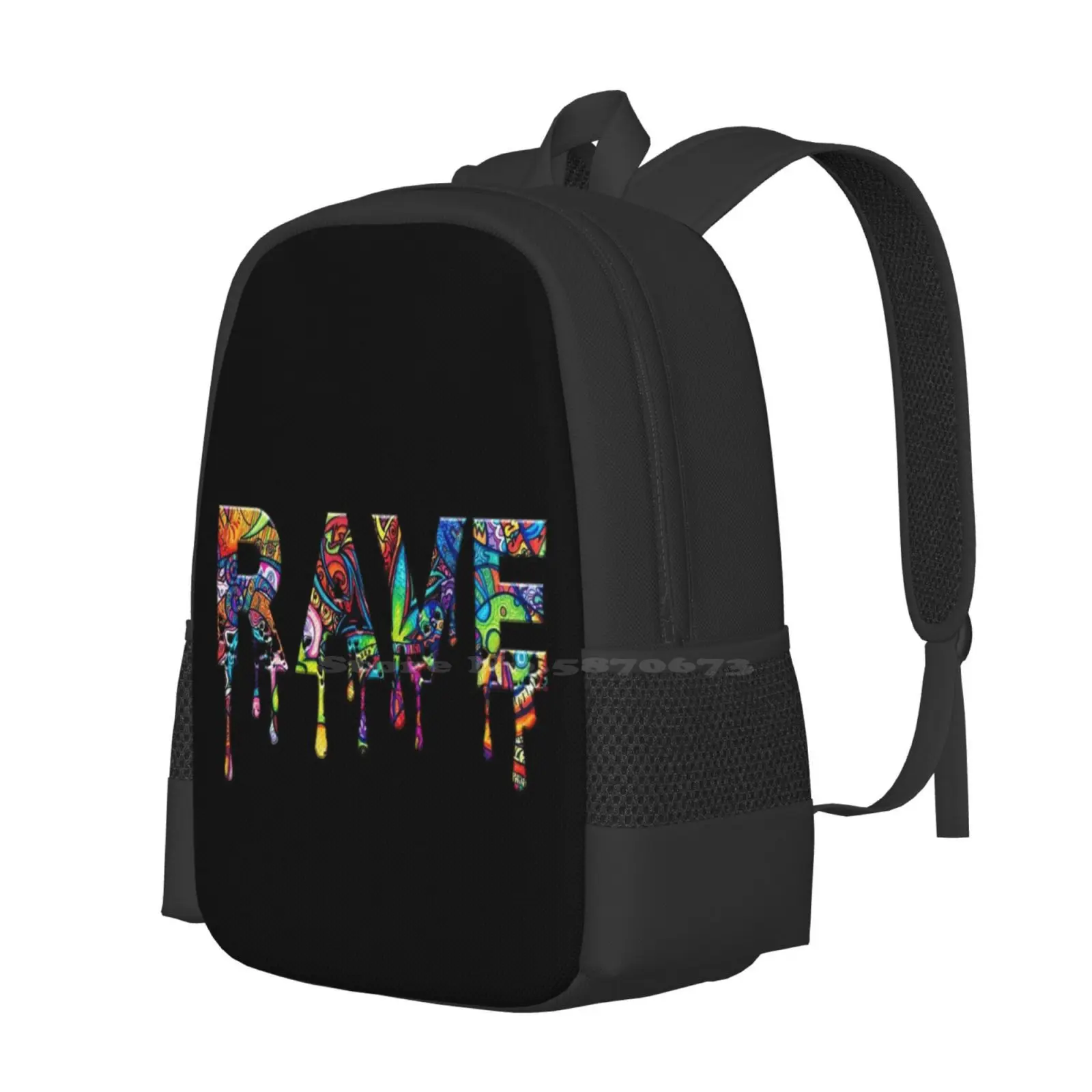 Rave Drippy Pattern Design Bagpack School Bags Rave Psychedelic Rave Trippy Drippy Hallucinations Drugs Pills Home Rave Rave