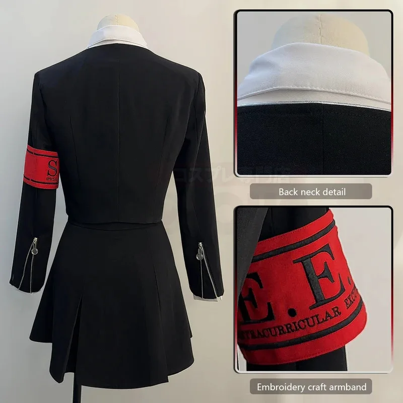 

Game P3 Aegis Cosplay Costume Wig Gekkoukan High School Uniform Embroidery Suit Skirt Shirt Daily Wearing Giftx;8's,6;