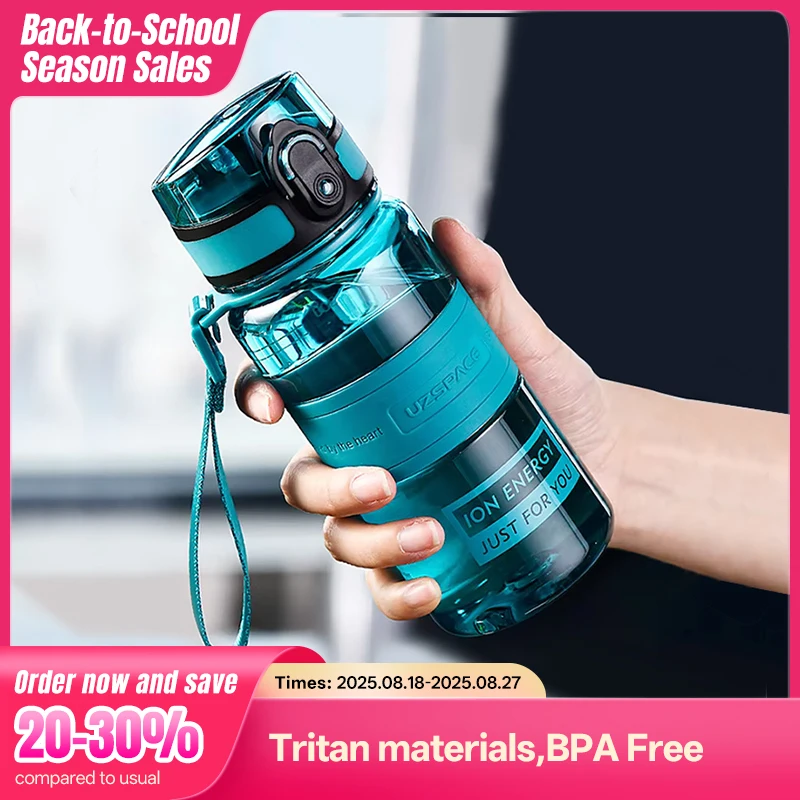 UZSPACE Bottiglie d'acqua sportive 350ml 500ml Coppia di bambini Bicchieri da viaggio all'aperto Bottiglia di plastica Tritan portatile a prova di perdite BPA gratuito