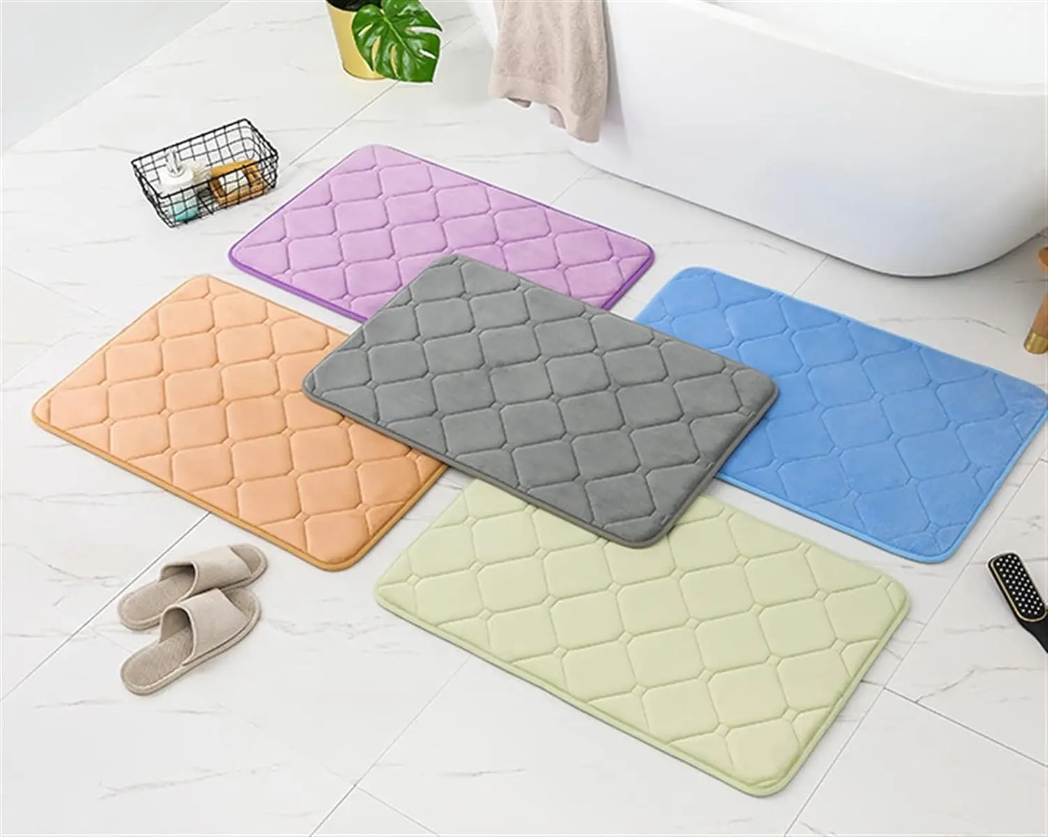 Grauer Badematte-Teppich aus Memory-Schaum, ultraweicher, rutschfester und saugfähiger Badezimmerteppich, dicker Badteppich für Badezimmer, Boden, Badewanne, Dusche