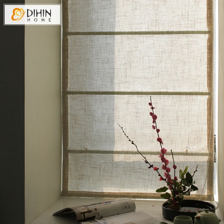 

Included Motorized Curtains 40-50% Blackout Rate Beige Color Customize Roman Curtain Rollor Blind Window Treatment Drapes