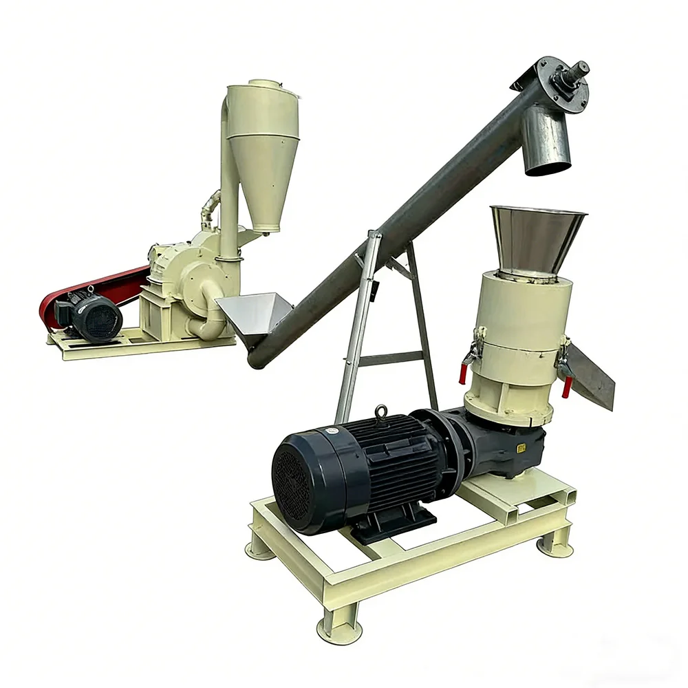 300 KG/H Biofuel Biomass Pellet Making Machine Wood Pellet Mill Flat Die Complete Wood Pellet Machine Production Line