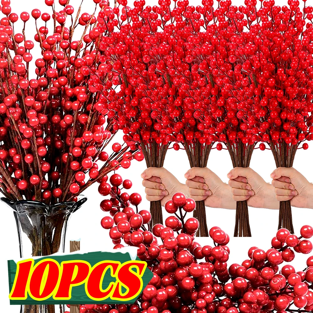 Christmas Wreath Fake - Rami Artificiali di Bacche Rosse Vivaci,