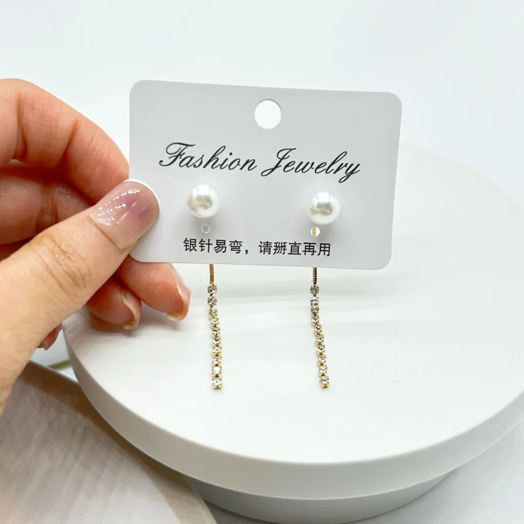 

Fashion Diamond Tassel Stud Earrings Women Popular Light Luxury Pearl Earring Jewelry Valentine Day Gifts Wholesale