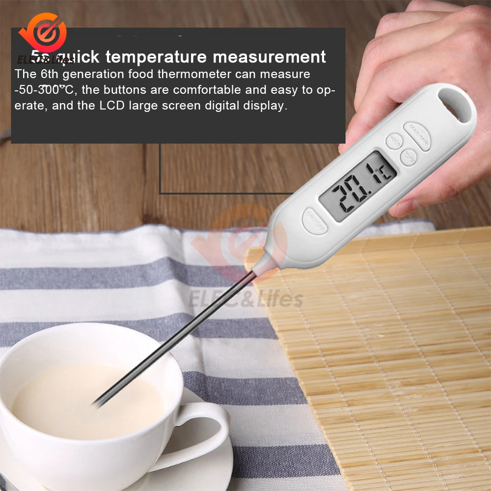 Kitchen oil thermometer Needle Food Thermometer Instant Read Meat Temperature Meter Tester with Probe for Grilling BBQ Kitchen