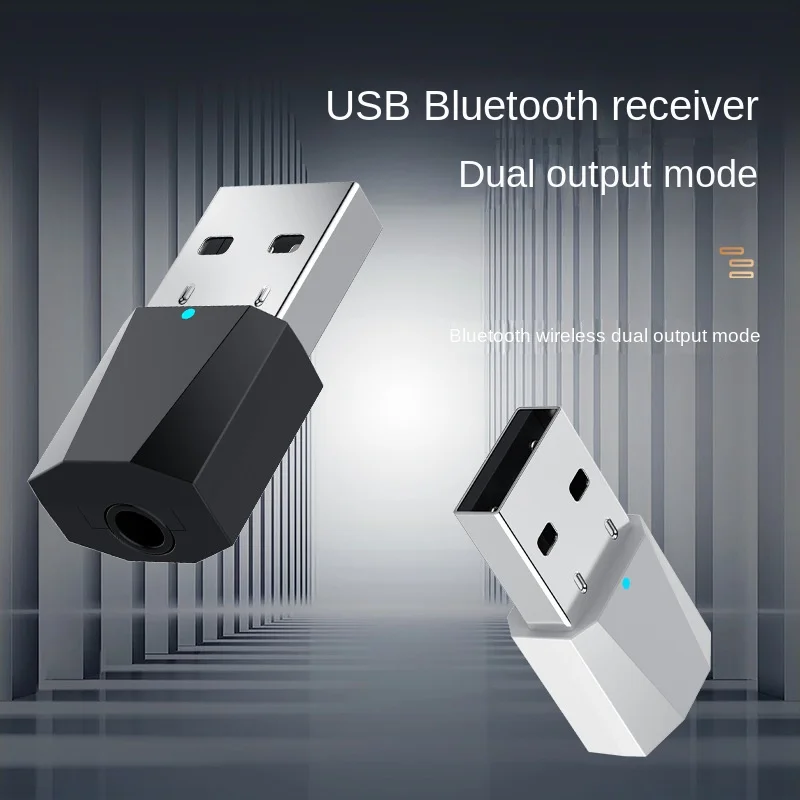 Mini Bluetooth Sound Receiver Dual Output Aux USB Stereo Car Hands-Free Call Bluetooth Adapter