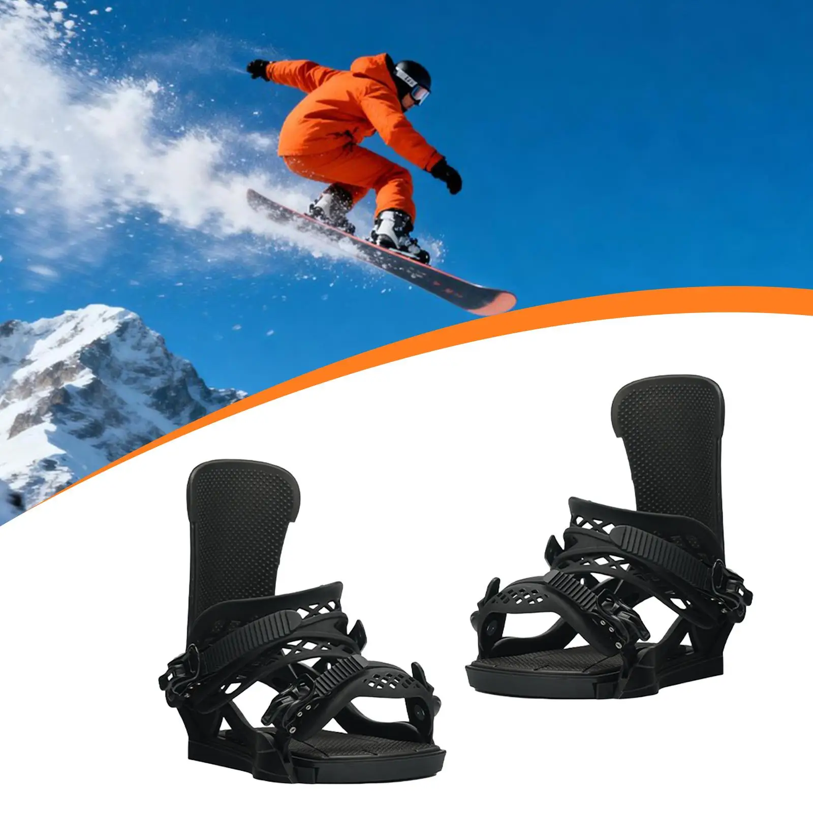 

Snowboard Bindings Full Wrapping Adjustable Supplies with Hollowed Out Straps Stable Base Replacement Equipments Snowboard Gears
