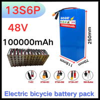 100%New Original 48V 100Ah 13s6p Lithium Battery Pack 48v 100000mAh 2000W Citycoco Motorized Scooter Batteries Built in 50A BMS