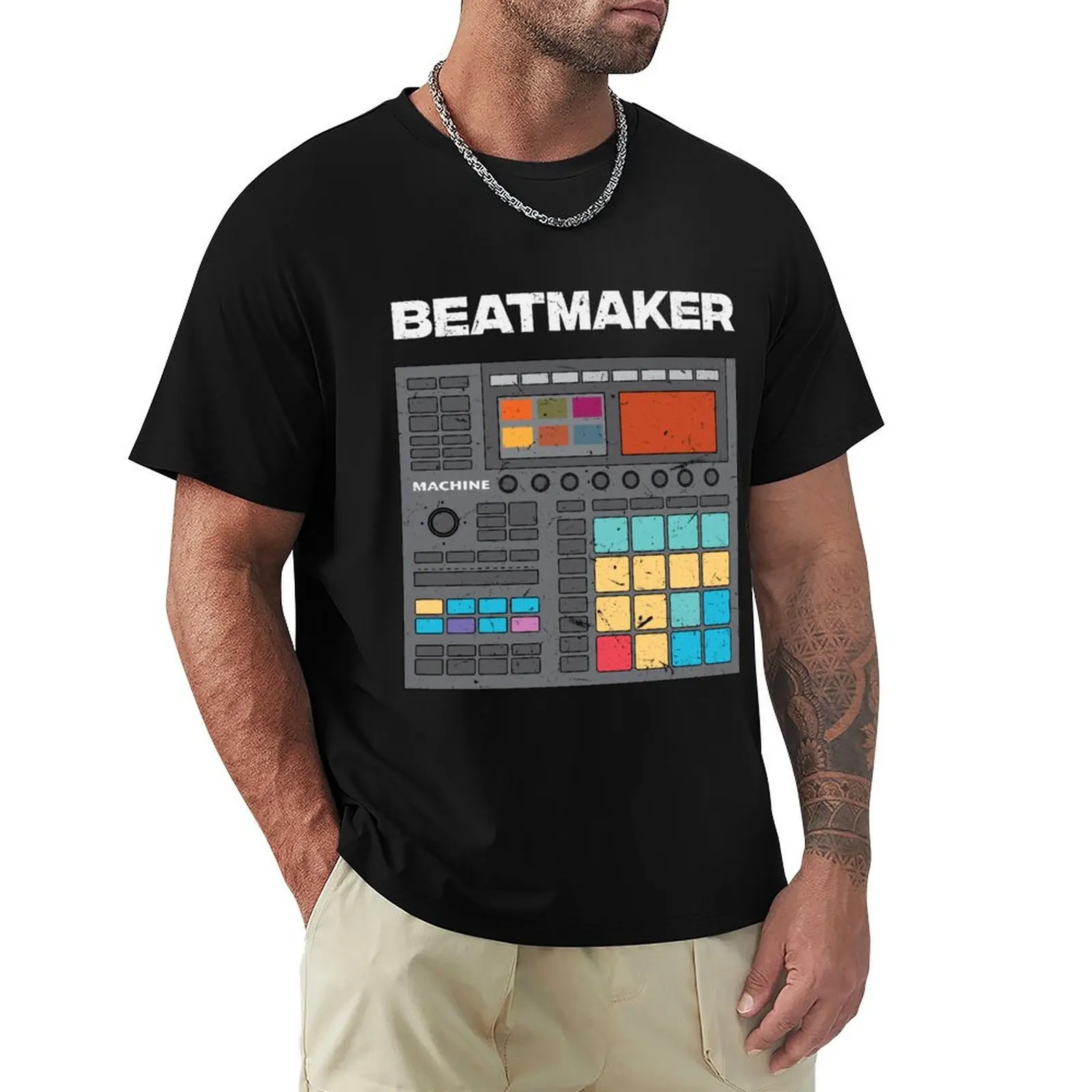 Groovebox Beatmaker Sampler MIDI Sequencer Vintage Style T-Shirt Gym Wear Breathable Short Sleeve Tee