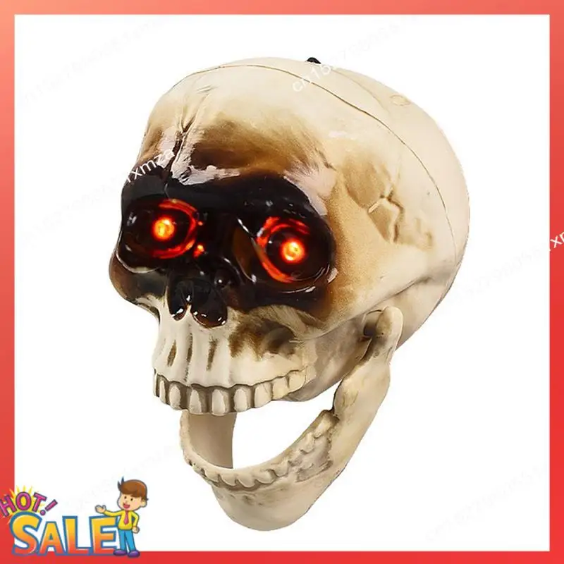 ABCL Spooky Skull Heads Halloween Decor Skull Heads With Motion Sensor Halloween Decorations Scary Sound Spooky Decoration