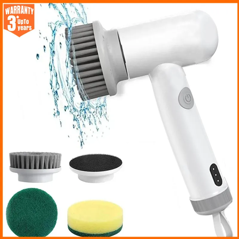 New Multi-functional Electric Cleaning Brush for Kitchen and Bathroom Wireless Handheld Power Scrubber for Dishes Pots and Pans