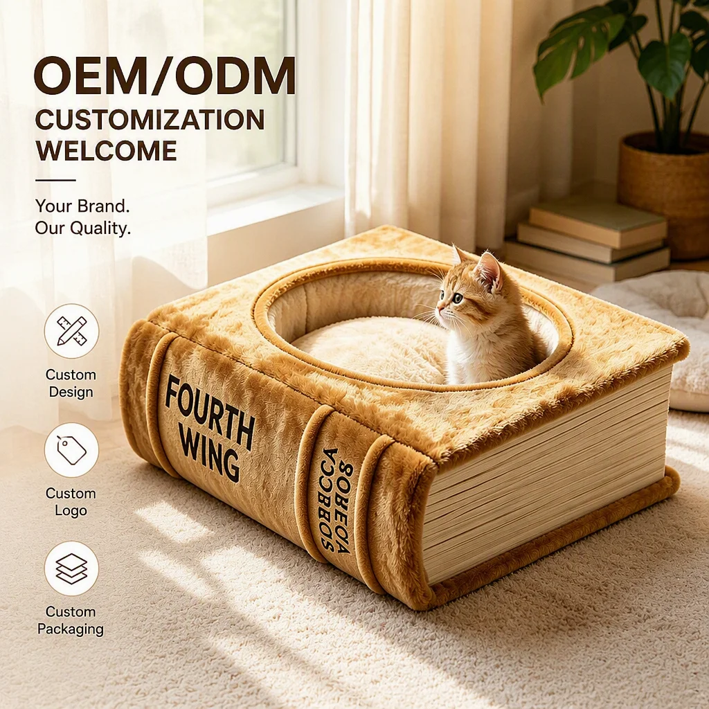 hot saltCreative Magic Book Cat Bed Extra Thick Ultra Soft Keep Warm Pet Mat All in One Plush Play Area Pad for Indoor Cats Dogs