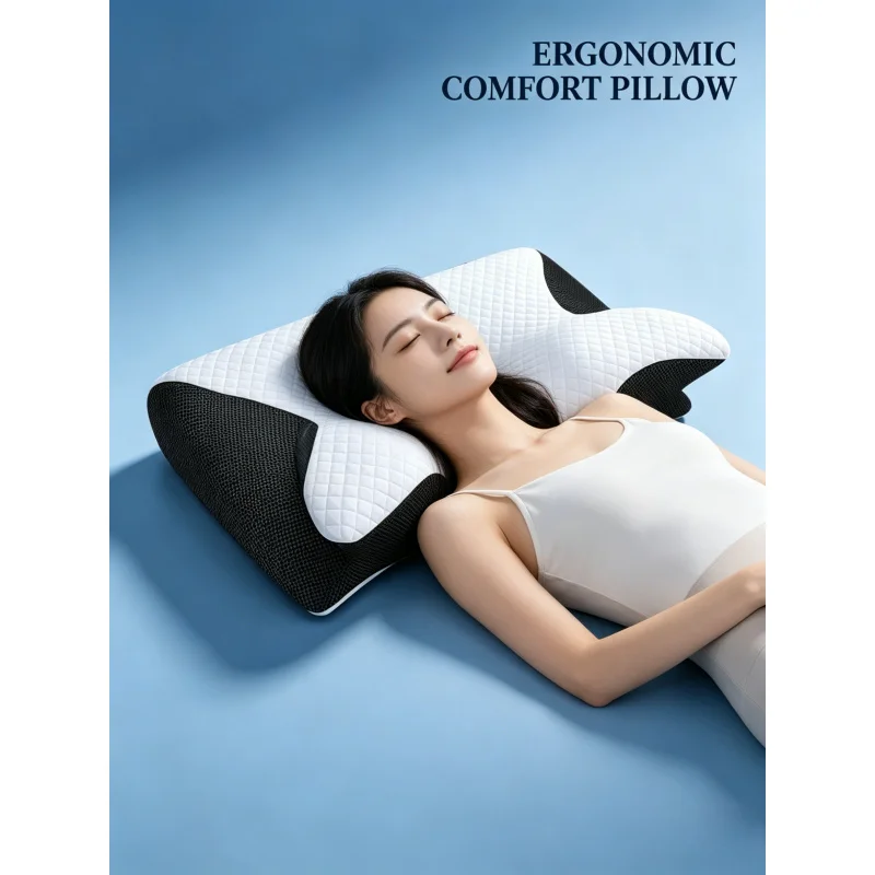 Almohada Cervical Butterfly Sleep Memory – Espuma Viscoelástica de Recuperación Lenta, Almohada Ortopédica Cómoda para Masaje Cervical