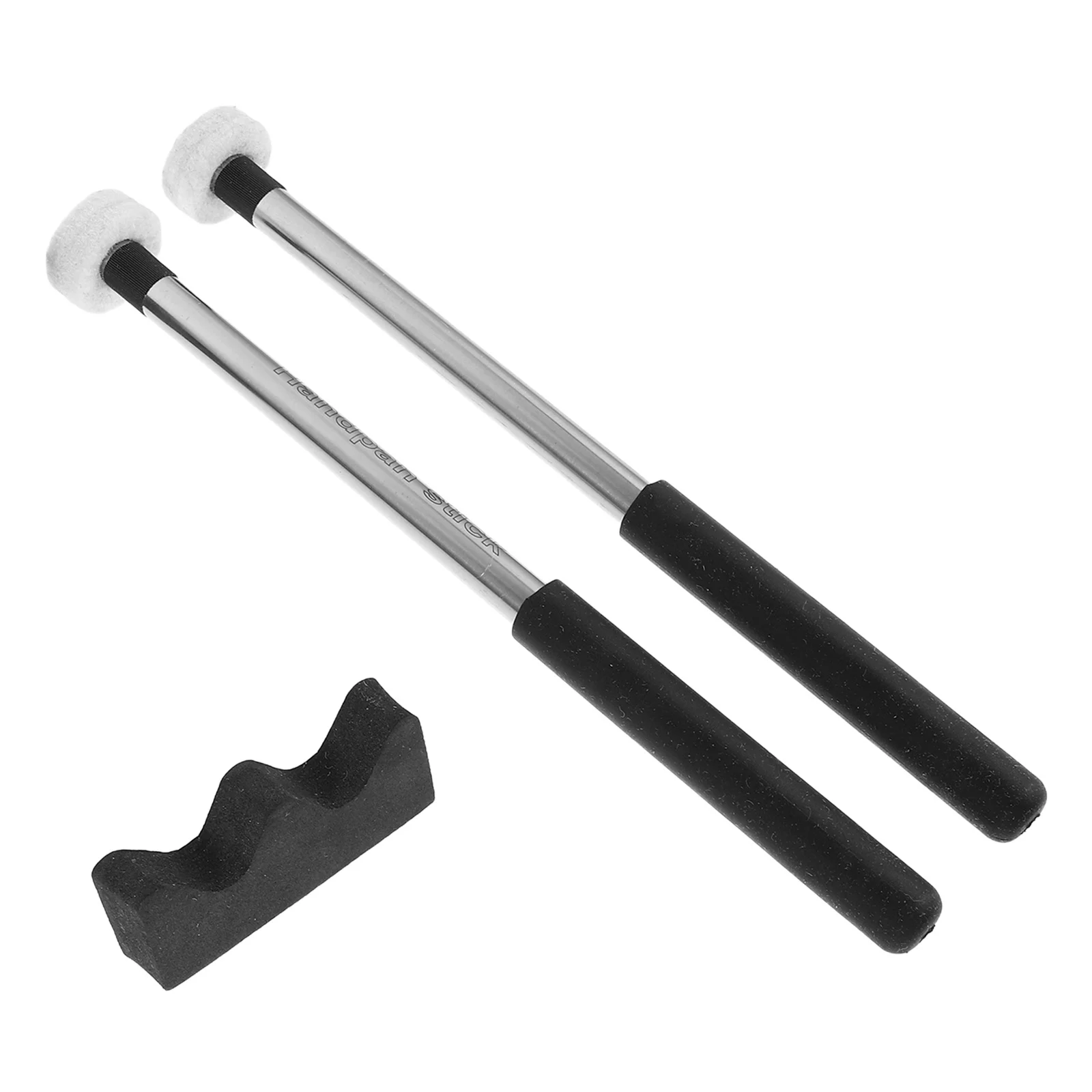 

2Pcs Tongue Drum Drumsticks Felt Head Metal Handle Nonslip Lightweight Portable Musical Instrument Drum Mallets