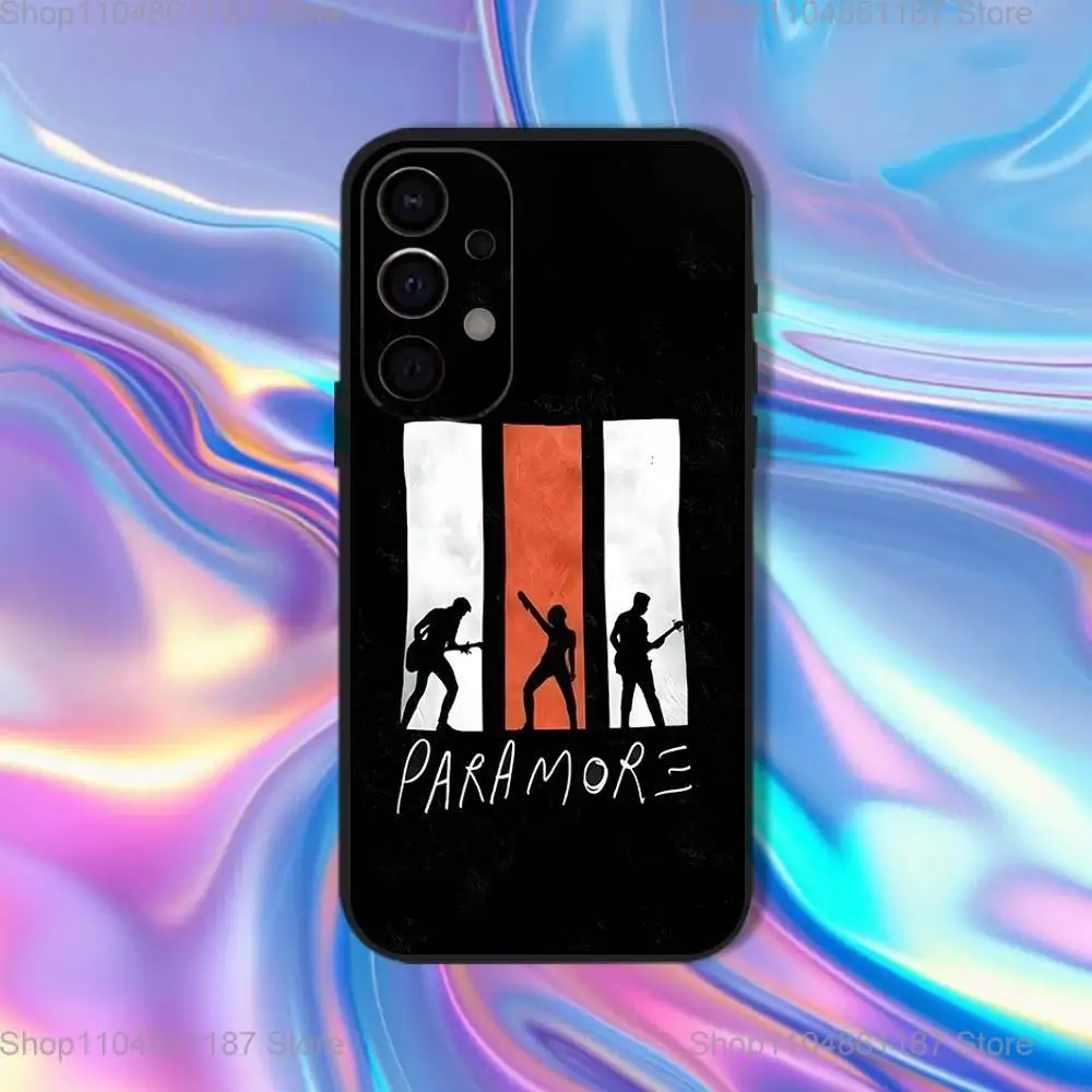 حافظة هاتف P-ParamoreS لهاتف سامسونج S25، S24، S21، S22، S23، S30، Ultra، S20، Plus، Fe، Lite، 5G غطاء أسود