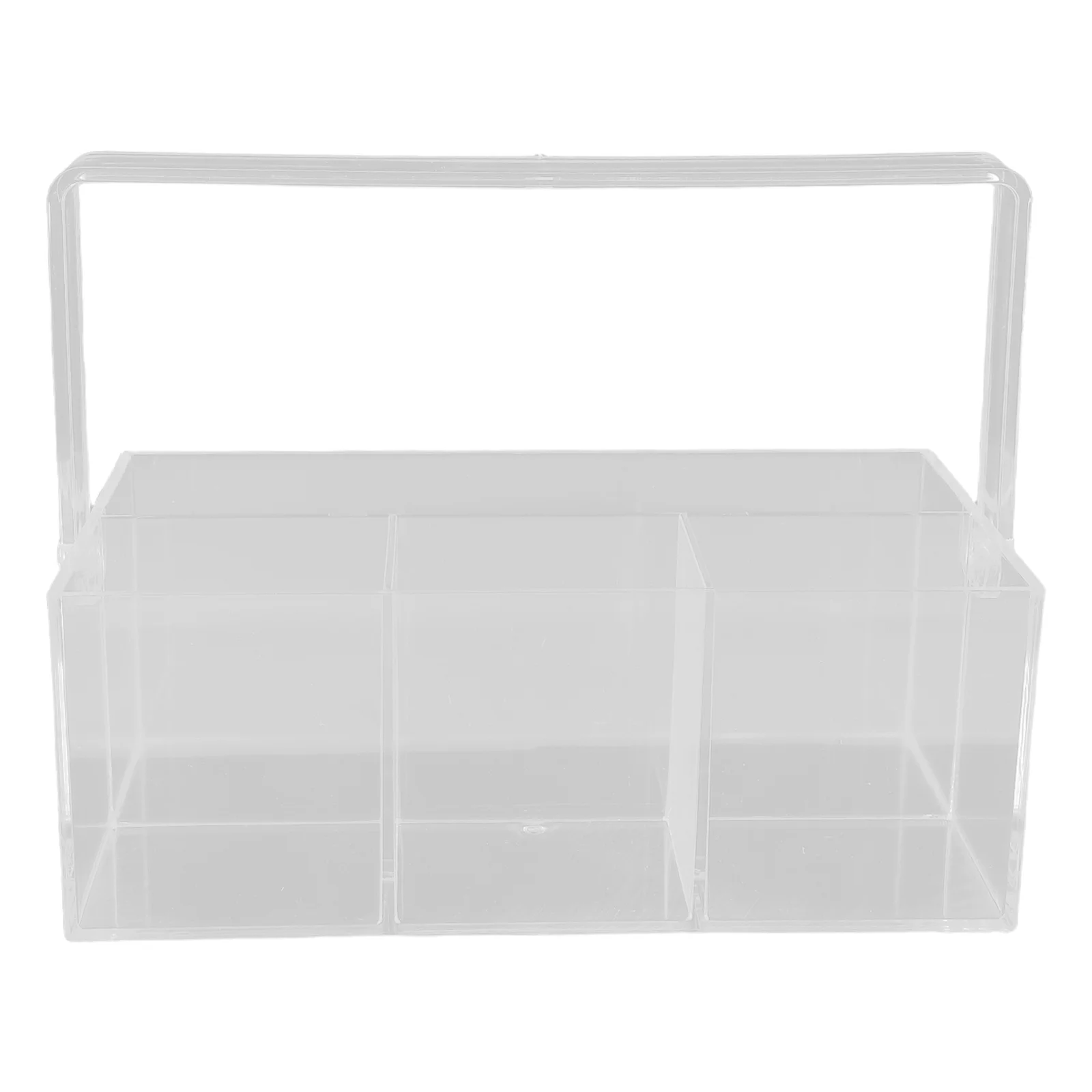 صندوق منظم أدوات المائدة من الأكريليك الشفاف مع مقبض متعدد الأغراض لتخزين أدوات المطبخ وحامل أدوات المائدة لتناول الطعام في النزهة