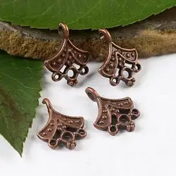 30pcs 18*13mm Antiqued Copper-tone Crafted Flower Connector Findings H1817 Beads for Jewelry Making