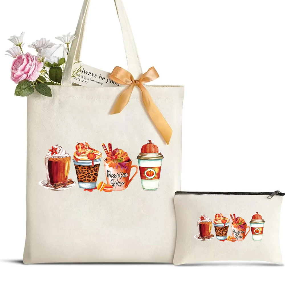 Паста с рисунком тыквы, мороженого, молока, чая, горячей пасты