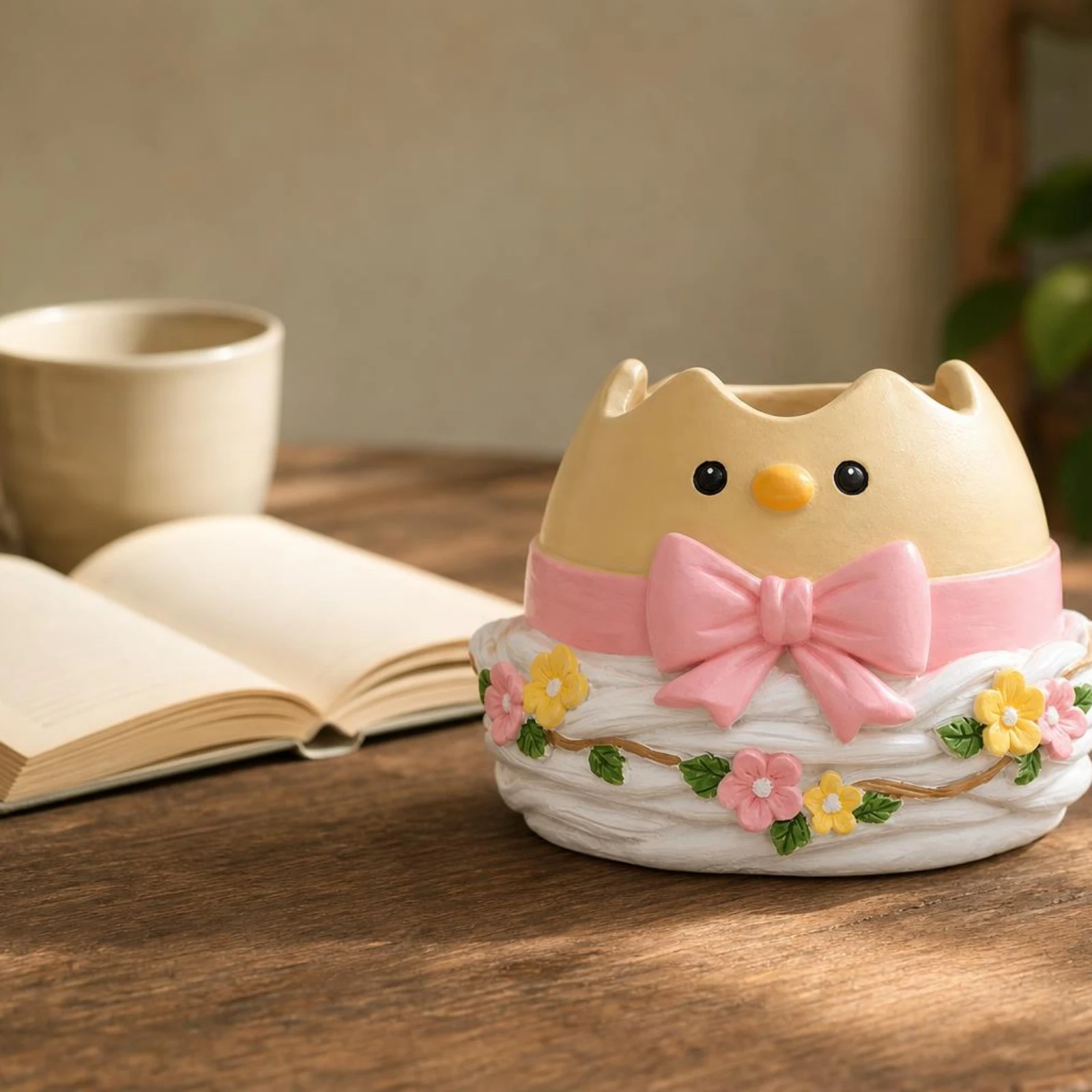 Bird Nest Planter Cute Bird-Shaped Planter Succulent Pot Decorative Flowerpot Small for Plant Lovers, Desktop, Windowsill
