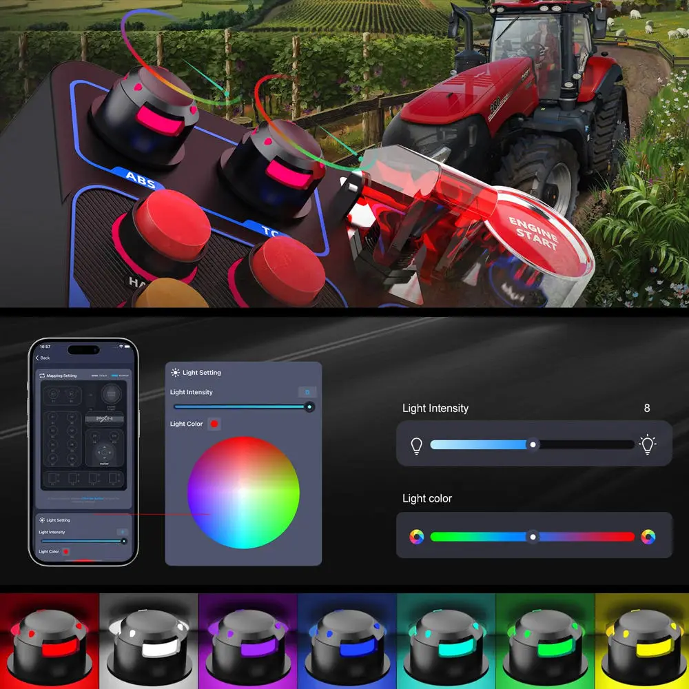 PXN CB1 Регулируемый зажим и ручка-спиннер Sim Racing Button Box Игровой контроллер