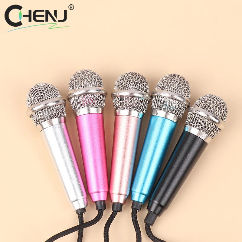 3.5mm Portable Mini Microphone With Stand Stereo Studio Mic For Smart Phone Laptop Desktop Handheld Microphone