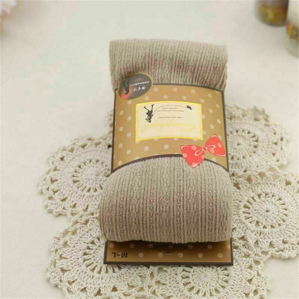 Ladies Leggings Pantyhose Autumn Winter Women High Waist Casual Trousers Knitted Ribbed Thicken Elasticity Thermal Leggins