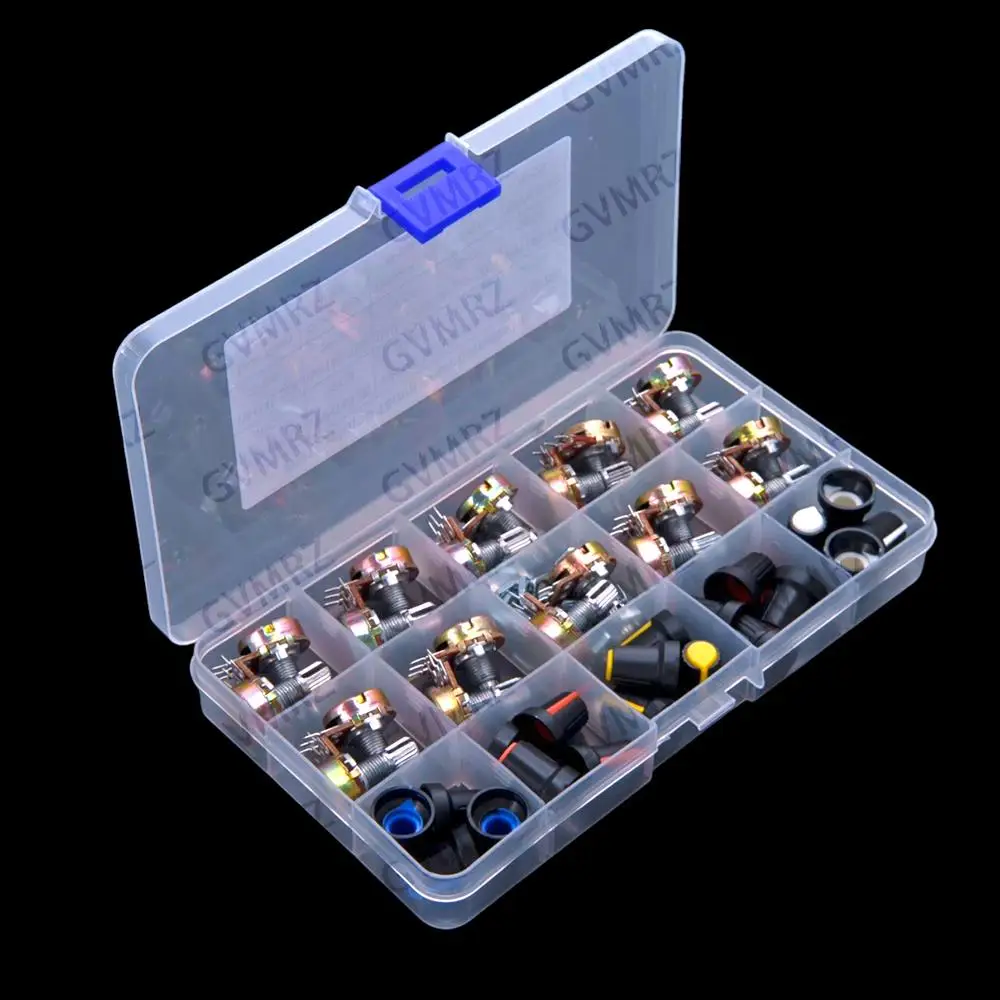 20PCS 1K-100K WH148 1K 5k 10K potentiometer switch WH148 with knob cap single 15mm 20K 50K 100K 1K 2K 5K 10K 20K 50K 100K  1M image 4