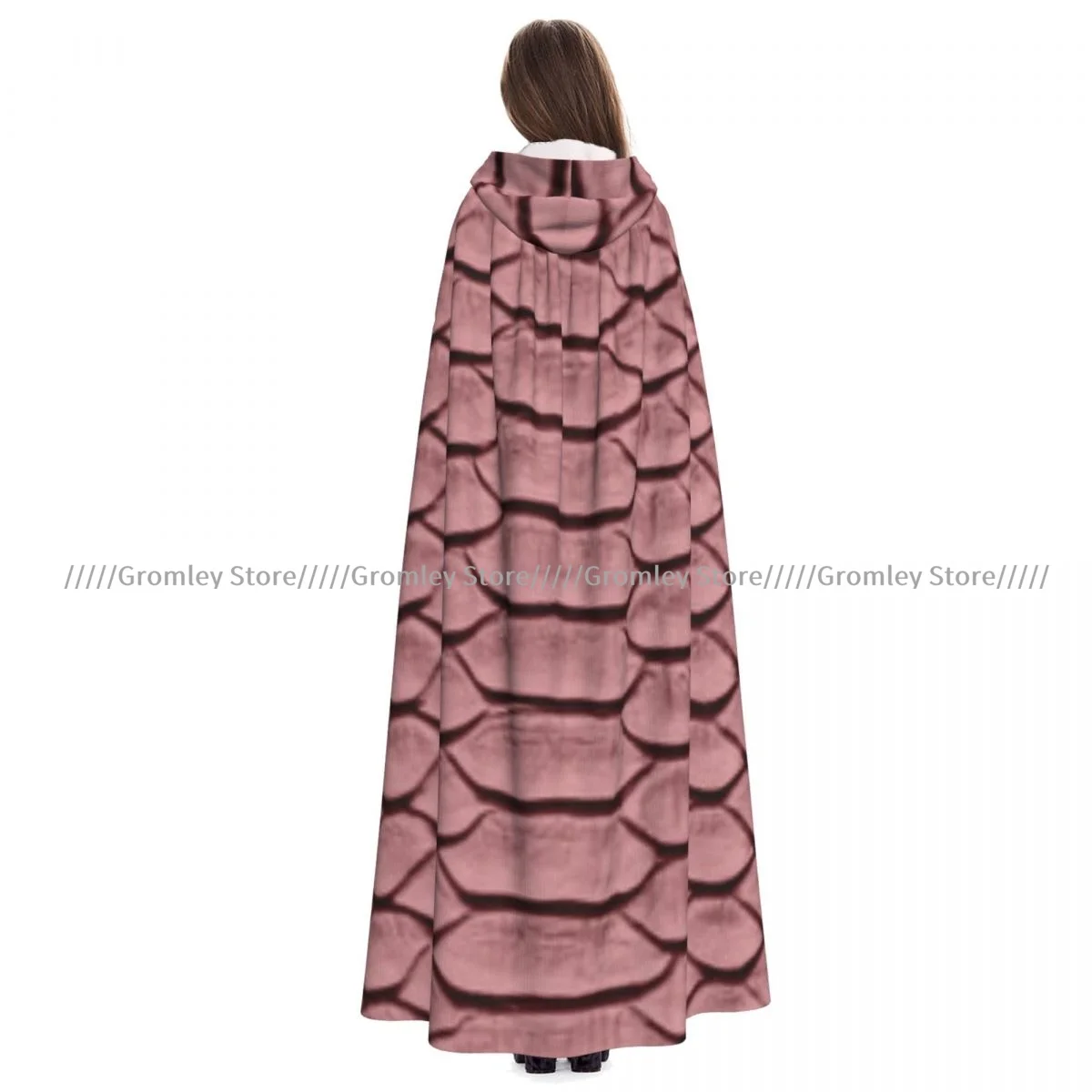 

Sneak Skin Texture Witch Cloak Hooded Cosplay Costume Halloween Adult Long Party Cape