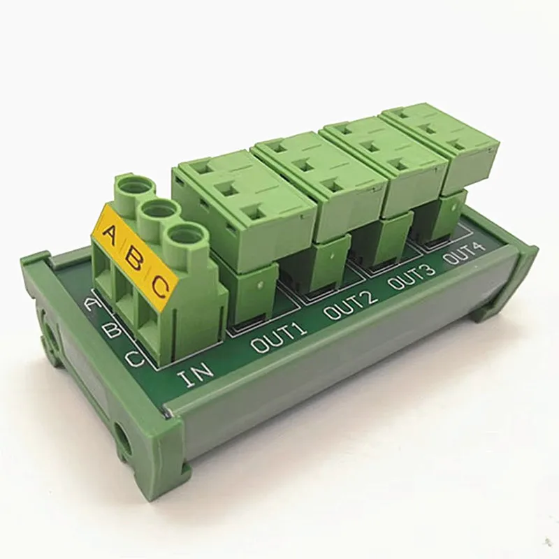 DIN Rail Mount 30A/300V 4X3 Position Connector Pluggable Terminal Block Distribution Board Module .