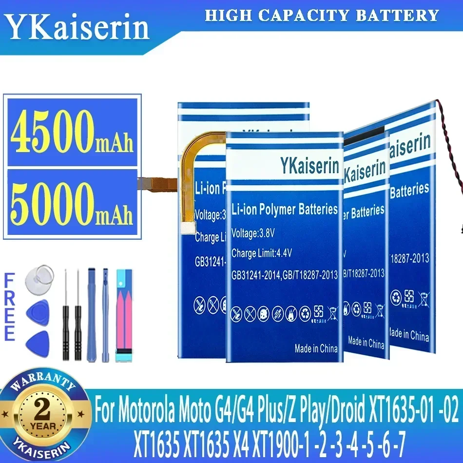 YKaiserin Battery For Motorola Moto G4 Plus Z Play Droid XT1635-01 -02 X4 XT1900-1 -2 -3 -4 -5 -6 -7