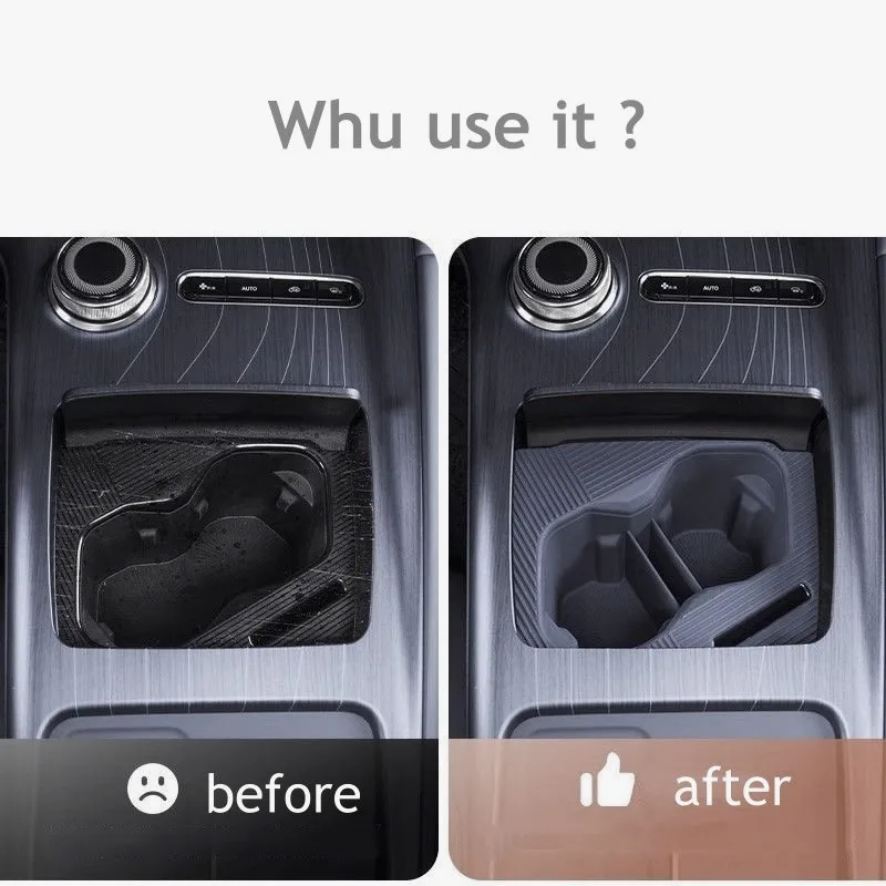 Wireless Charging Pad Cup Holder For GEELY EX5 Proton eMas 7 Silicone Storage Box Interior Accessories