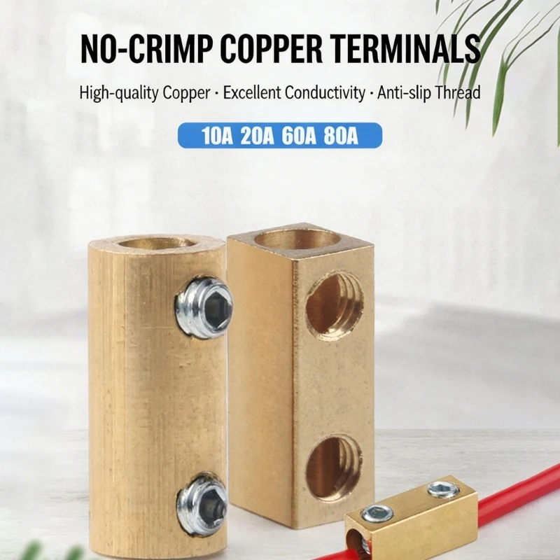  Metal Terminals Block with Heat Shrink Tubing Waterproof Electrical Connectors