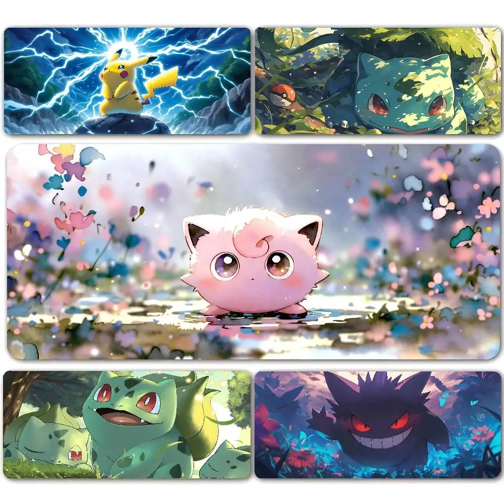 Pokemon Giratina Gaming-Mauspad, große Schreibtischunterlage, 2 mm, genähte Kante, rutschfeste Gummiunterseite, Tastaturunterlage, Büro, Laptop, Tischdekoration