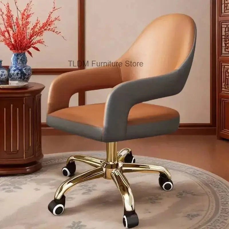 Cadeira de escritório nórdica criativa e confortável, cadeira de escritório ergonômica de luxo leve, cadeira giratória elevável, móveis