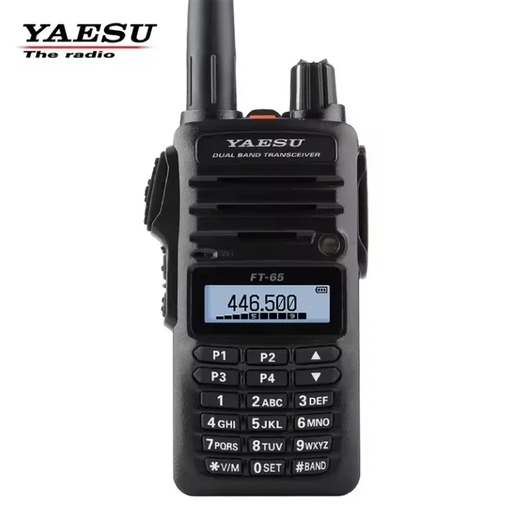 Original YAESU FT-65 FT-65R Walkie Talkie, VHF UHF Dual Band Handheld FM Portable Two Way Radio Transceiver Walkie-Talkie