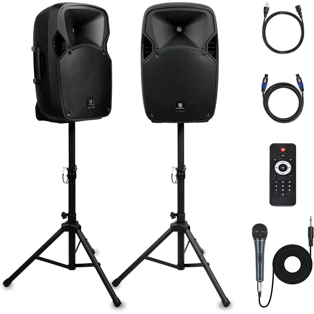 

12 1000W 2-Way Bluetooth/USB/SD Card Portable PA Speaker System with Remote for Indoor & Outdoor Events & Karaoke
