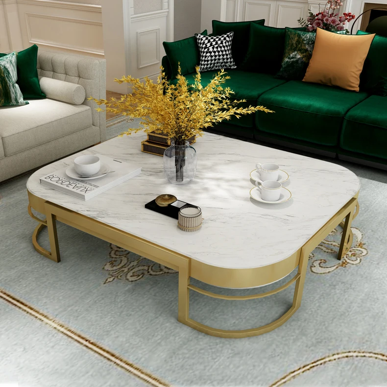 

Кофейный стол из высококачественного белого мрамора класса люкс для виллы, большой квадратный современный журнальный столик для гостиной